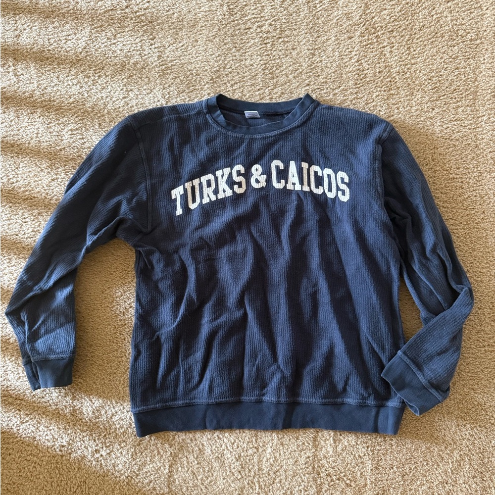 Turks & Caicos Navy Sweatshirt ribbed